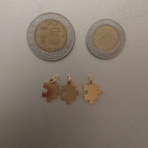 Piezas de rompecabezas (2 unidades) ACERO INOXIDABLE color dorado, con grabado personalizado. Para tu amor y para ti.